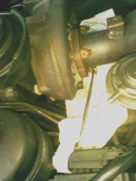 24102011005Put a cloth under to catch stray nuts and spilled Mr muscle 12mm ring spanner