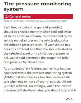 Tyre Pressures