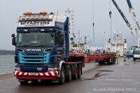 McFadyens Scania R620 8x4 with Nooteboom Telestep