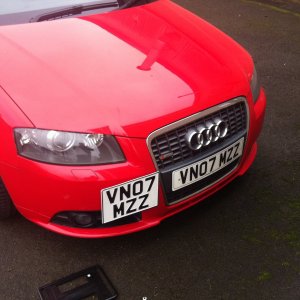 Tow hook numberplate